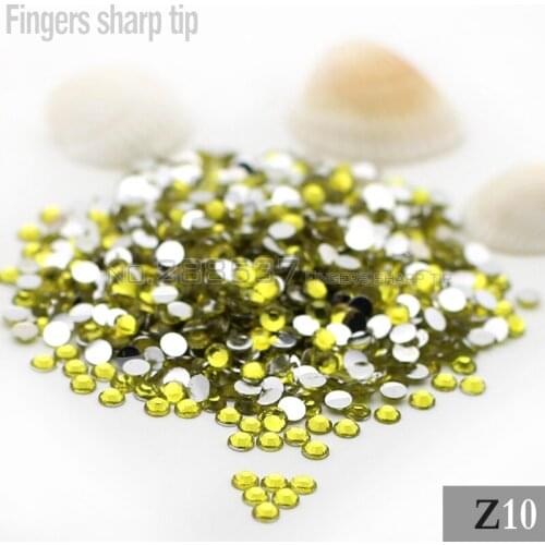 1000pcs 3mm SS12 Round Fashion Glitter Nail Art Rhinestone Lemon yellow Crystal Decoration Rhinestones Beads Nail DIY Z10
