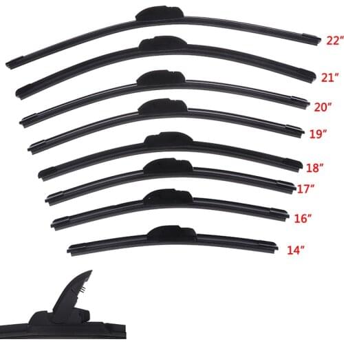 14'' 16'' 18'' 19'' 20'' 21'' 22'' Universal U-type Soft Frameless Bracketless Rubber Car Windshield Wiper Blade