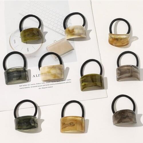 2021 Fashion Imitation Acetate Scrunchies Women Girls Elastic Hair Rubber Bands Accessories Tie Hair Ring Rope Holder Headdress