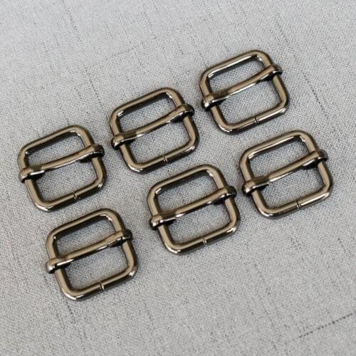 50 Pieces Gun Black 20mm Metal Slides Roller For Handbag Backpack Bag Dog Collar DIY Accessories Buckles Strap Slider Adjuster