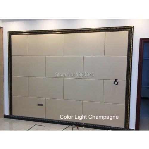 Brand New 6pcs Light Champagne Faux Leather Panels Custom Eco Friendly Wall Decoration PU Leather Panel 3D Wall Panel
