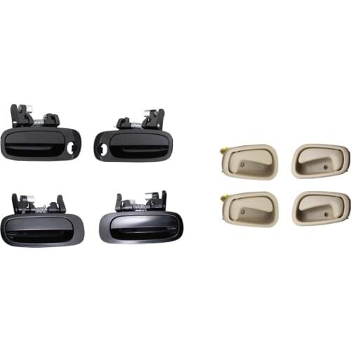 8PCS BLACK EXTERIOR AND BEIGE Interior door handle for FOR TOYOTA Corolla 1998 1999 2000 2001 2002