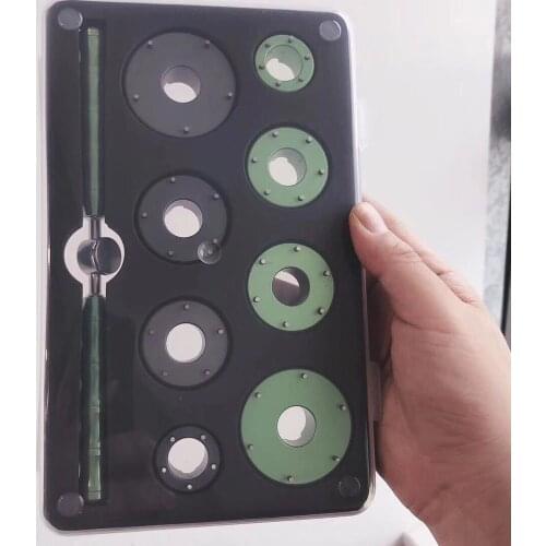 9pcs Watch Back Case Opener Wrench Dies Tool Kit 6-Pin 5-Pin Dies 20mm-42mm for Omega Seamaster Watch Case Repair Grooved Dies