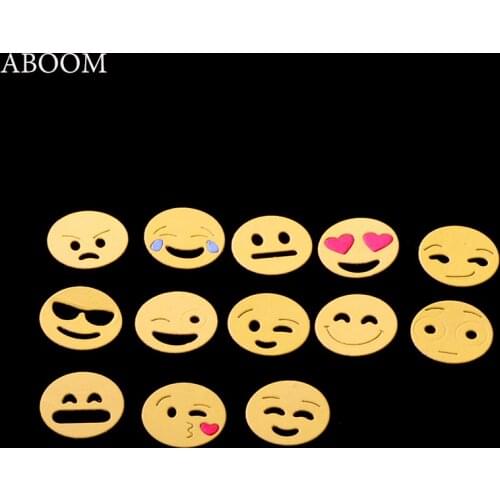 ABOOM New Design Smile Expression Cartoon Design Metal Carbon Steel Die Cut Embossing Folder Cutting Die For Festival Decoration