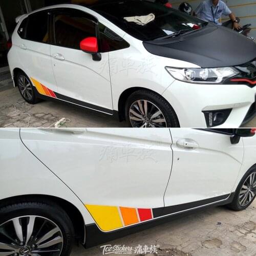 Car sticker FOR Honda Fit GK5 JAZZ FIT body side skirt personalized decoration modified car sticker film