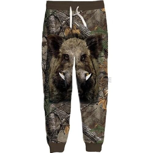 New Fashion Hunting Graphic Spring Autumn Winter Hip Hop Casual Brand 3D Print Boar Pants Polyester v8