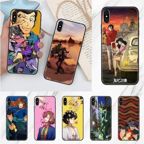 Anime Lupin III Phone Case Cover Hull For iphone 5 5s se 2 6 6s 7 8 12 mini plus X XS XR 11 PRO MAX black tpu prime trend back