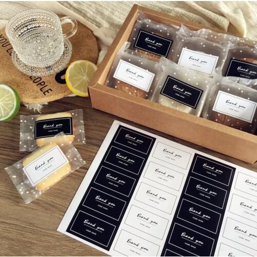 Black and white sticker decorative sealing paster bakery package stickers gift packing sticker favors