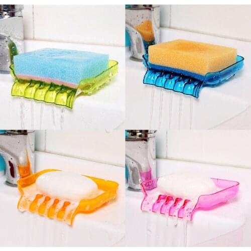 New 1PC Soap Holder Non Slip Soap Box Toilet Shower Tray Draining Rack Plastic Soap Dish Bathroom Accessories Drain Soap Box