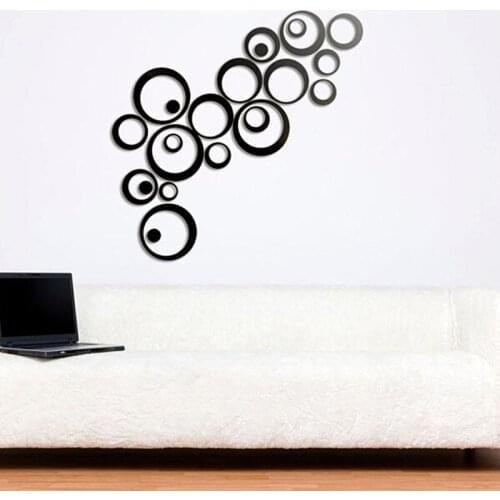 DIY Home Decor Art Wall Sticker Circles Mirror Style Removable Decal Vinyl 2017