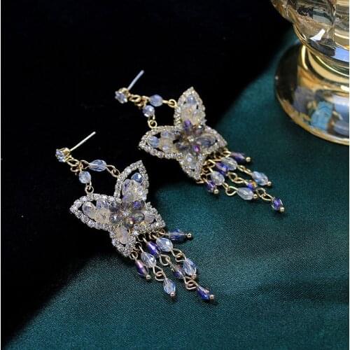 Elegant Pearl Drop earrings Bridal Wedding Jewelry Rhinestones Dangle Earrings Gift For Women Party