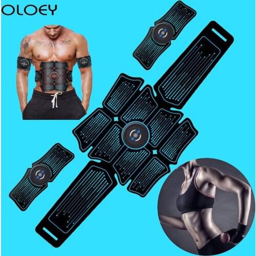 EMS Fitness Gear Abdominal Muscle Stimulator Toner Rechargeable Smart USB Charged Electrostimulation Exercise Equipment Home Gym