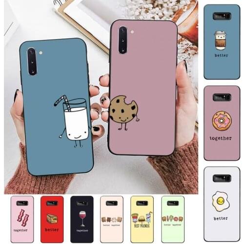 FHNBLJ Cute Milk Biscuits BFF Couple Phone Case for Samsung Note 3 4 5 7 8 9 10 20 pro lite ultra Oppo A9 2020
