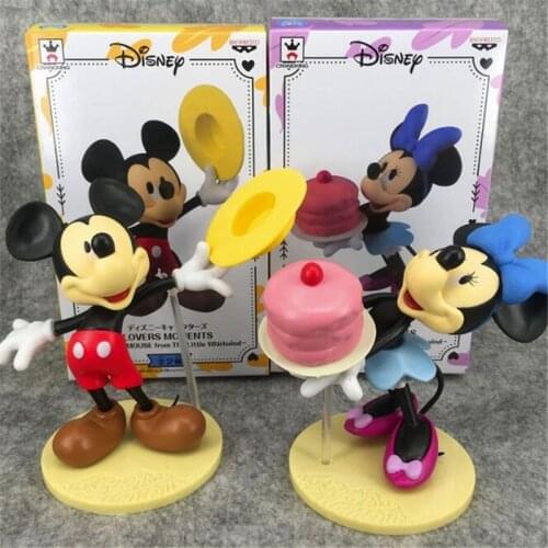 Mickey Minnie Mouse Happy Birthday Cake Decoration Disney Cartoon Figures Model Doll Cake Baking Wedding Doll Decoration Kid Toy