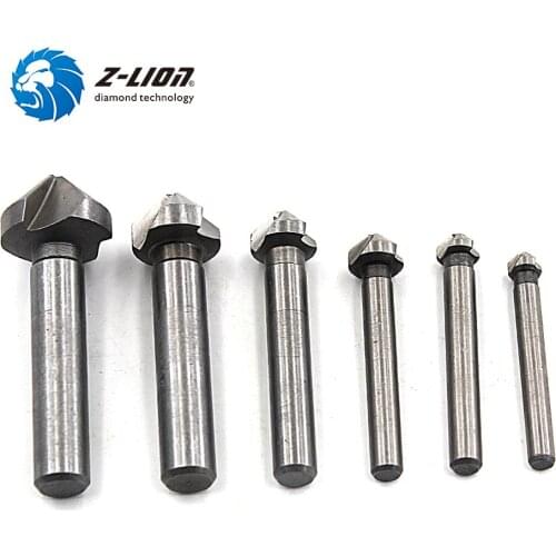 Z-LION 6 pcs 90 Degree Chamfering Tool Bit Countersink Drill Bit Woodworking cutter chamfering device hole cutter