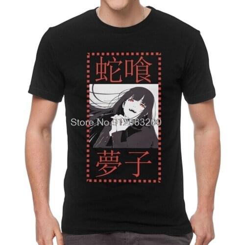 Tvoe Kakegurui T-shirt Mens Novelty T Shirt Short Sleeve Cotton Anime Manga Yumeko Jabami Tshirt Urban Tee Tops