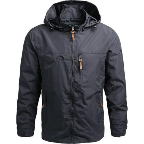 Spring Men Jacket Coats Casual Solid Color Jackets Zipper Sportswear Waterproof Warm Windbreaker Clothing Top Jacket Males Coat