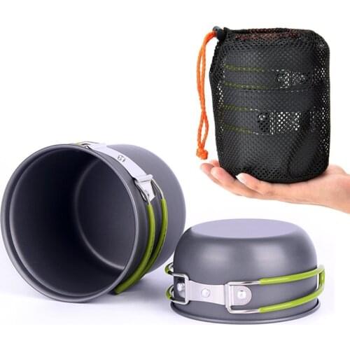 Outdoor Camping Pots Cookware Set Utensils Pot Pan Portable Cooking Tableware For Picnic Hiking Backpacking Trekking Travel