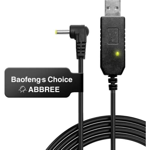 Upgrade Baofeng USB Charger Cable with indicator light for Walkie Talkie BaoFeng UV-5R 3800mAh BL-5L High Capacity Battery