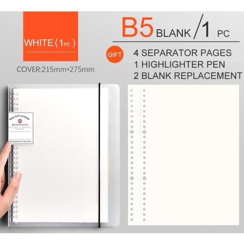 Pvc loose-leaf binder Custom Printing Note Book A5 A4 Diary B5 Soft Cover Agenda Customizable Leather Journal Hardcover Plan