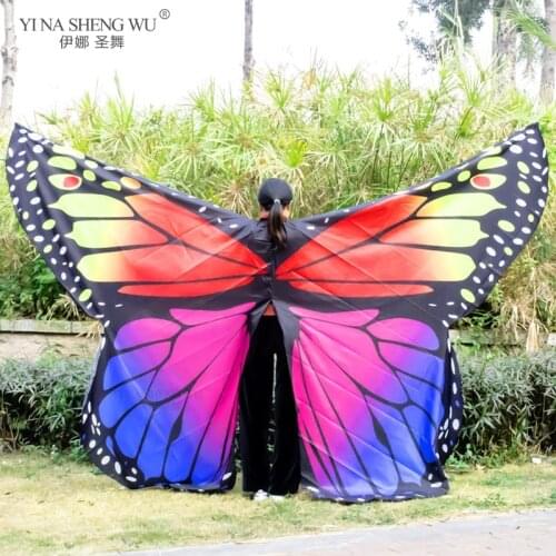 For Adult Kids 2 Sizes Butterfly Dancing Wings Girls Belly Dance Wing Costume Performance Accessory Dancewear Women No Sticks