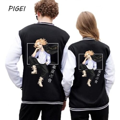 Anime Tokyo Revengers Hoodie Sweatshirts 3D Print Ken Ryuguji Cosplay Baseball Jackets Plus Size Hoodies Coat for Women Mens