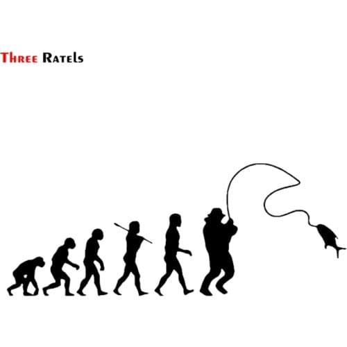 Three Ratels FTZ-198# 20x7.9cm FISHING Evolution Fashion Vinyl High-quality Decor Decals Car Sticker