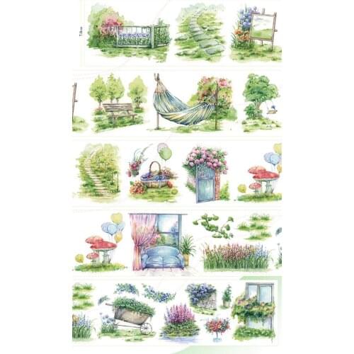Vintage Spring Greens Washi Tapes for Card Making Bullet Journal DIY Scrapbooking Decorative Stickers