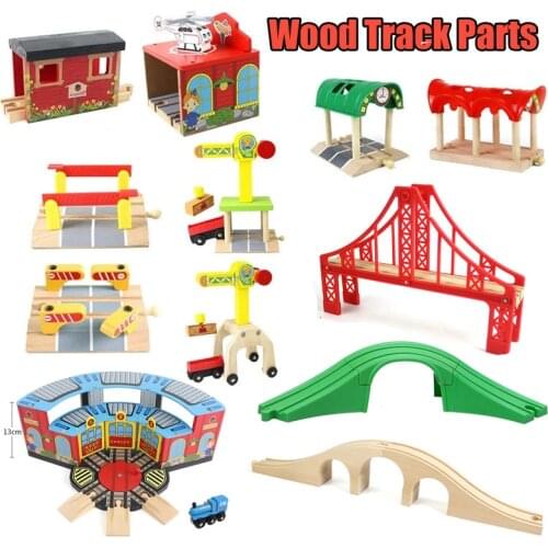 All Kinds Wooden Train Track Parts Beech Wooden Railway Track Accessories Fit for All Brands Wood Tracks Toys for Kids Boys