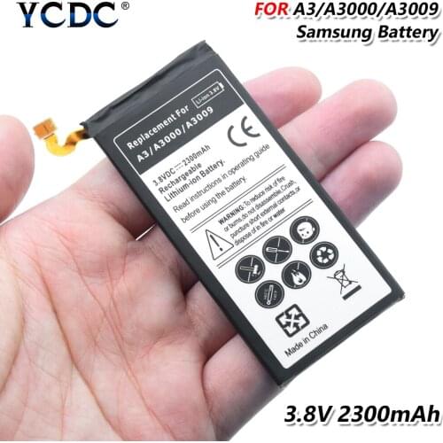 YCDC 1PC 3.8V 2300mAh A3/A3000/A3009 Lithium Li-ion Rechargeable Battery For Samsung Galaxy SM-A300H/SM-A300F/SM-A300G/SM-A300M