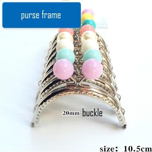 10.5cm silver color women purse frame clasp bag making accessories hardware colorful candy ball kiss buckle lock 10pcs/lot
