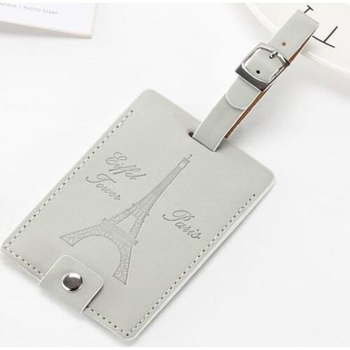 Zoukane Eiffel Tower Suitcase Leather Luggage Tag Label Bag Pendant Handbag Travel Accessories Name ID Address Tags LT07
