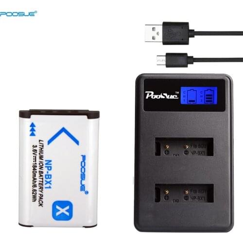 1Pc NP-BX1 battery np bx1 and LED charger for Sony DSC-RX100 M3 RX1 DSC-WX500 HX300 HDR AS100v AS200V AS30V AS300 HX400