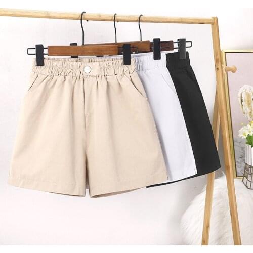 2021 New Womens Shorts Hot Summer Casual Elastic Waist Shorts Plus Size Mid Waist Short Fashion Woman Streetwear Short Pants