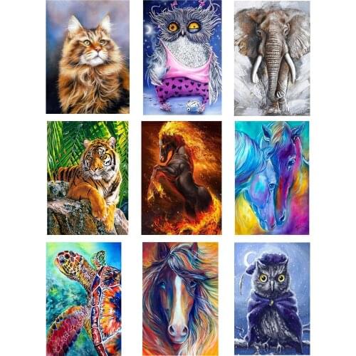 25 Pattern Animals 5D Diy Diamond Painting Cross Stitch Kit Wall Sticker Diamond Art Mosaic Embroidery Painting New Year Gift