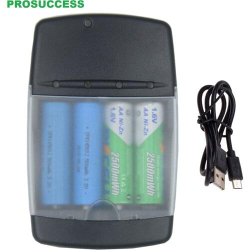 4 Slot LED display Smart Ni-Zn Battery Charger For AA AAA 1.6V NIZN 16340 14500 10440 3.2V LiFePo4 Rechargeable Batteries