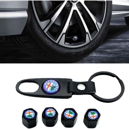Car Badge Stainless Steel Wheel Tire Valve Stem Caps Keychain For Alfa alpha Romeo 159 147 156 Giulietta 147 159 Mito KEYRING