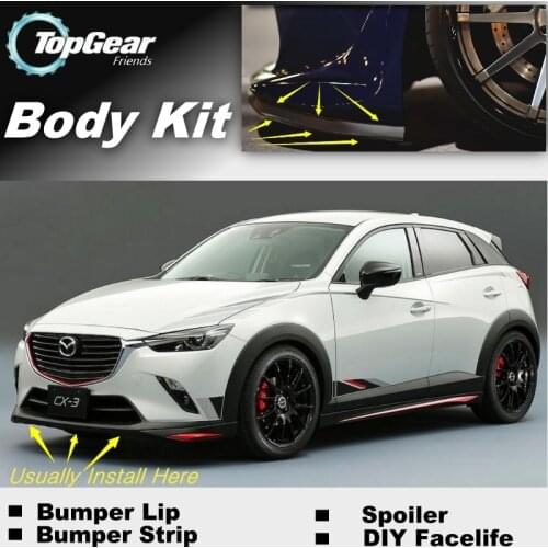 For Mazda CX3 CX-3 CX 3 Akari Bumper Lip / Front Spoiler Deflector For TOPGEAR Friends Car Tuning / Body Kit / Strip Skirt