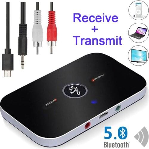 PINZHENG Bluetooth B6 Transmitter Audio Receiver Wireless Adapter For PC TV Car Headphone 3.5mm Bluetooth 5.0 AUX Music Receiver