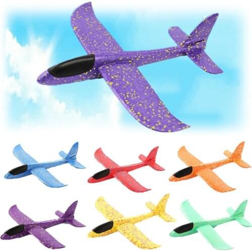 48cm Large EVA Foam Aircraft Toy Hand Throw Flight Glider Aircraft Airplane DIY Model Toy Throwing Roundabout Airplane Kid Gifts