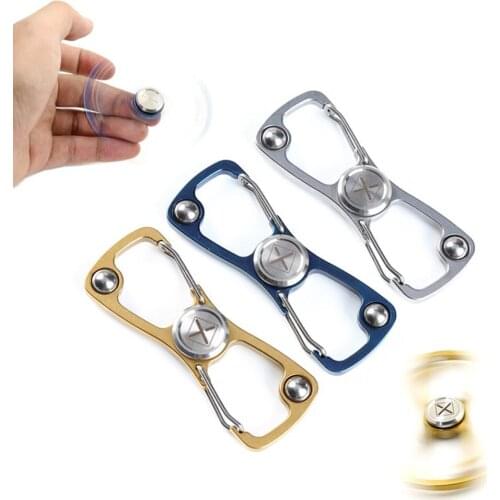 Stainless Steel Keychain Design Hand Finger Spinner Spinning Top Novelty Toys