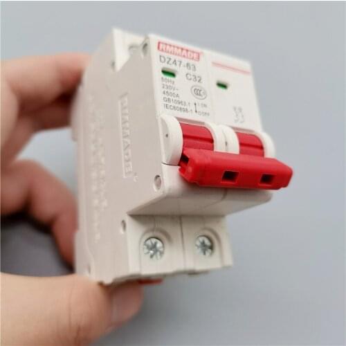2P Dz47-63 Air Switch Household Air Switch Small Leakage Circuit Breaker Main Switch 16a32a63a 220v-400v