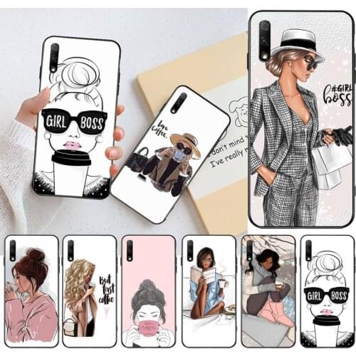 Princess Female Boss Coffee Phone Case For Huawei Nova 6se 7 7pro 7se honor 7A 8A 7C Prime2019