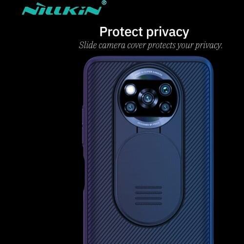 NILLKIN For Xiaomi POCO X3 NFC Case Camshield Camera Protection Phone Back Cover Lens Protective Case For Xiaomi Poco X3 NFC