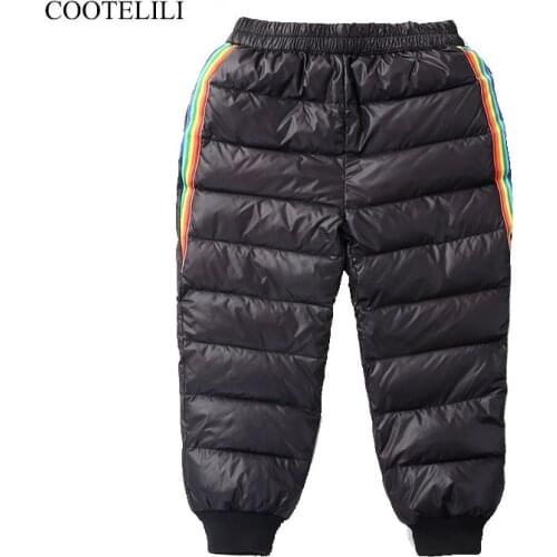 COOTELILI Kids Boys Winter Pants Warm Toddler Clothes Teen Girls Pants Warm Soft Trousers For Children Kids Trousers