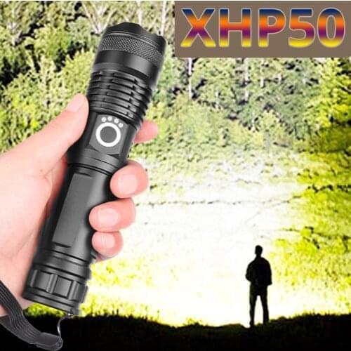 D2 Drop Shipping xhp50.2 most powerful flashlight 5 Modes usb Zoom led torch xhp50 18650 or 26650 battery Camping Outdoor Light
