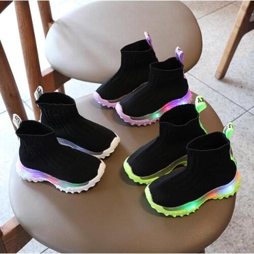 Size 21-30 Childrens Led Shoes Boys Girls Lighted Sneakers Glowing Shoes for Kid Sneakers Boys Baby Sneakers with Luminous Sole