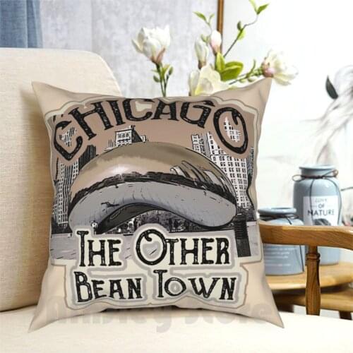 Chicago Bean Travel Design Pillow Case Printed Home Soft Throw Pillow Chicago Landmark Bean Cloud Gate Park Lincoln Park