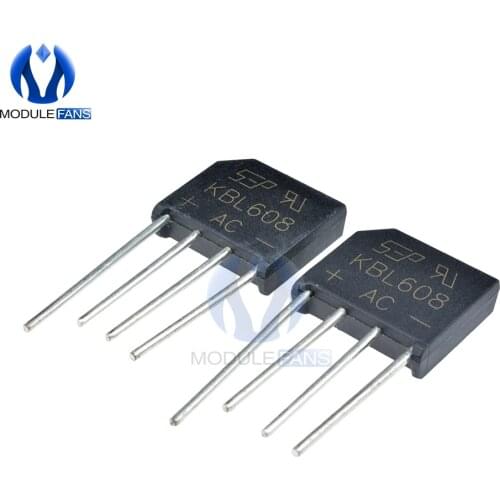 5PCS Diy Electronic KBL608 800V 6A Diode Bridge Rectifier Single Phase Bridge Rectifier KBL-608 High Temperature Soldering