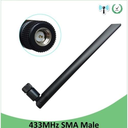 433Mhz Antenna LORA 5dbi SMA Male Connector 433 MHz Directional Antena Rubber Aerial Wireless Repeater Lorawan antenne 433m